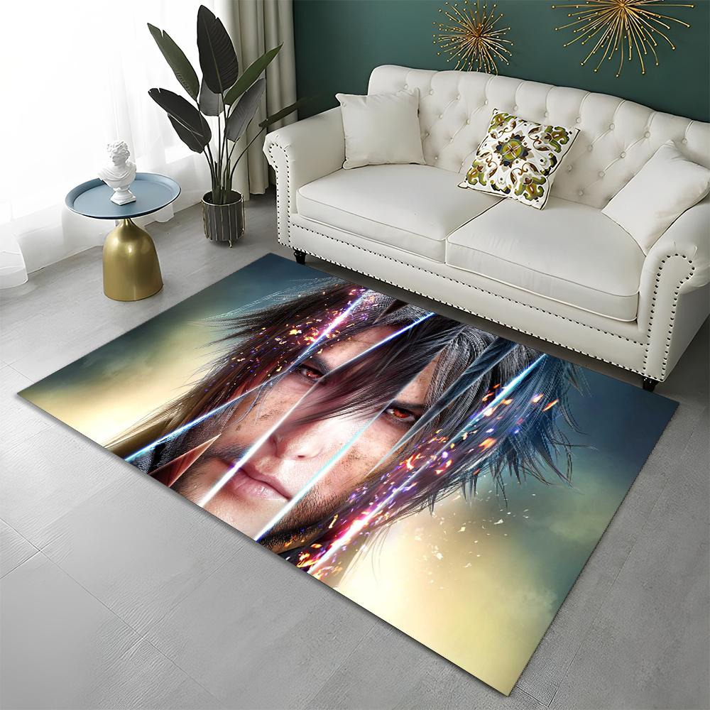 3D Final Fantasy Spiel Gamer FF14 HD Teppich für Zuhause Wohnzimmer Schlafzimmer Sofa Fußmatte Dekor, Kinderbereich Teppich Rutschfeste Bodenmatte