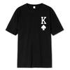 Poker 'K' Men's Short Sleeve T-shirt Casual Multicolor Top For Men Cotton Loose Oversized T Shirt Personalized Trend Tees