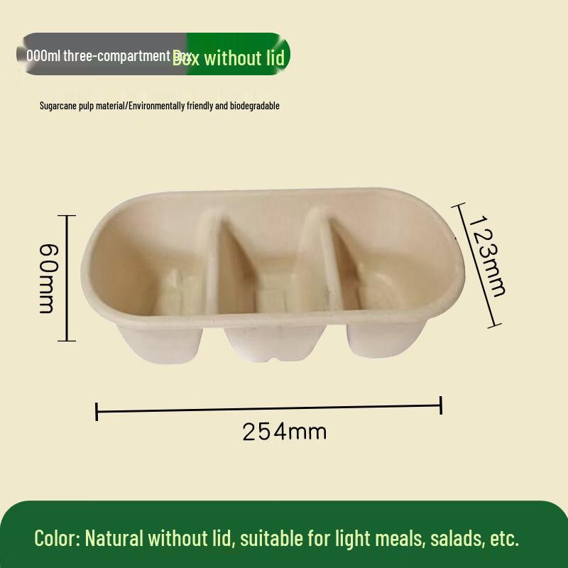 

OLOEY Disposable Sugarcane Pulp Lunch Boxes (50-pack)