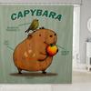 Funny Capybara Shower Curtain Waterproof Polyester Fabric Lovely Nature Wildlife Bath Curtain Japanese Style Bathroom Decor