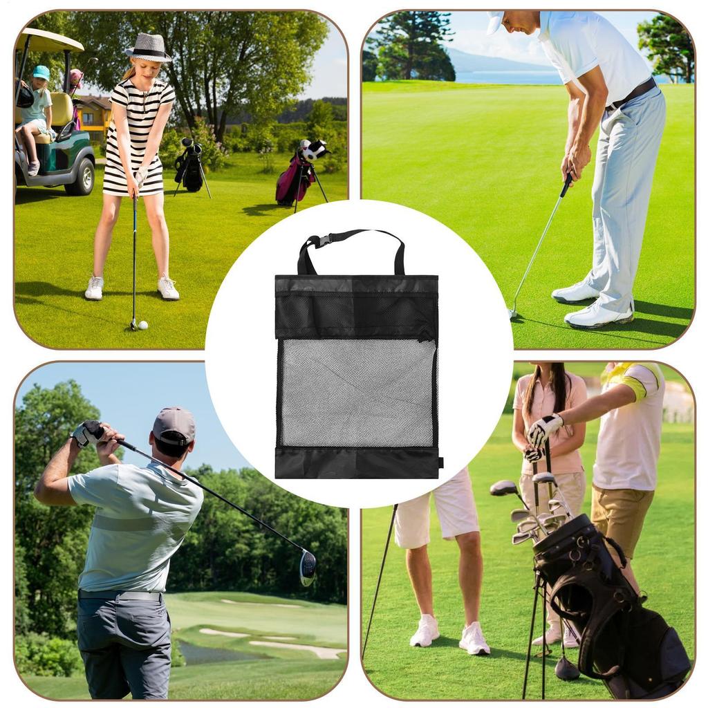Golf Cart Organizer Push Pull Golf Cart Bag Black Garage Net Bag Portable Golf Cross-border For Golf Cart Cart Storage Bag Parts