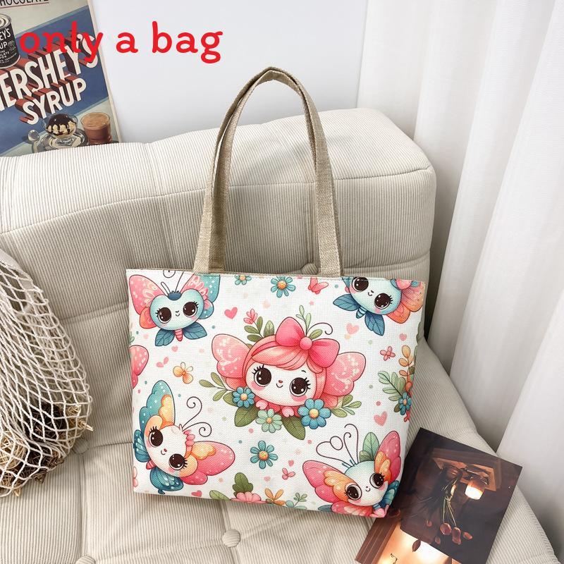 Ethnic Style Canvas Shoulder Bag With Bright Print For Daily Use