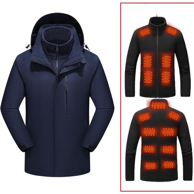Jacket Three-in-one Cotton Jacket Hooded Men's Cotton Jacket Outdoor