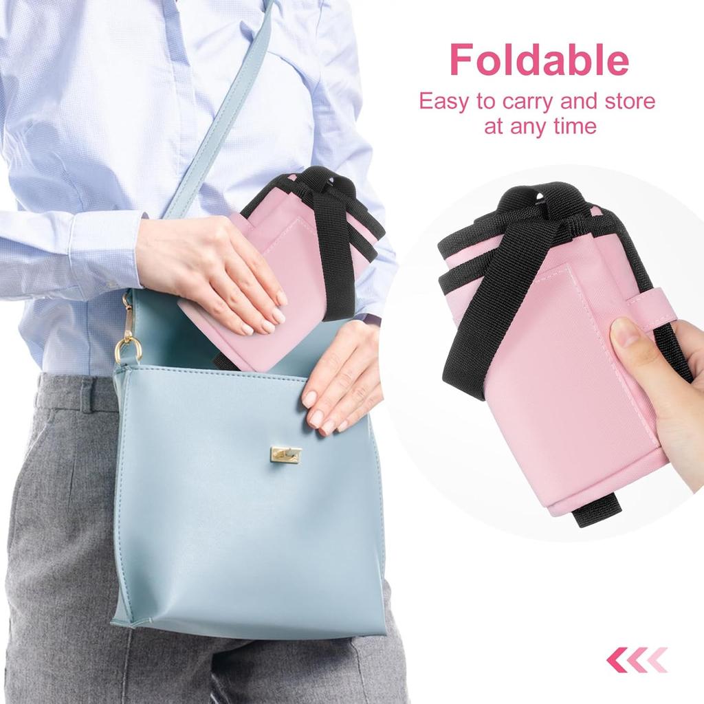 Luggage Cup Holder - Multifunctional Travel Caddy - Fits Suitcase Handles, Also, As A Stroller & Automotive Cup Holder - Pink