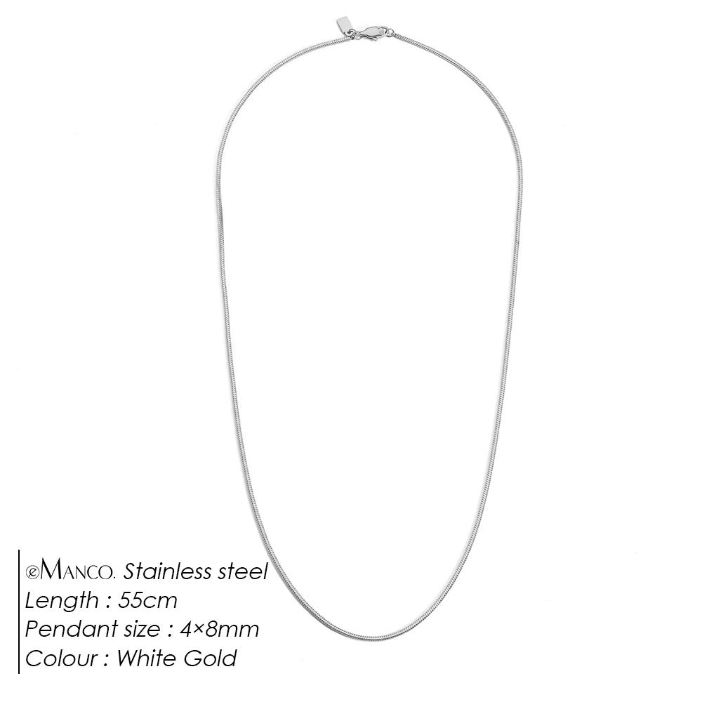 EManco Classic Waterproof Link Chain Stainless Steel 18K Gold Plated Square Link Necklace for Men's Daily Use Party Anniversary
