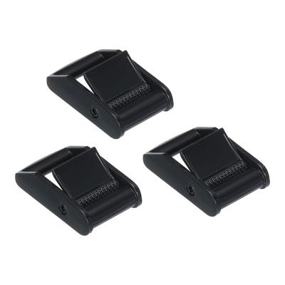 [PATIKIL] Cam Buckles, 3-Piece Metal Press Lock Fastener Set for 52.5mm/25mm Webbing Straps, Black