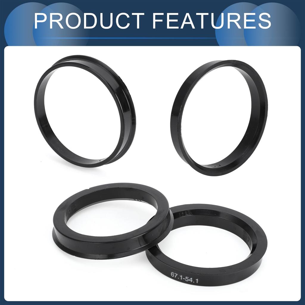 INFINAUTO Hub Centric Ring 54.1mm Inner Diameter 67.1mm OD Car Wheel Hub Ring ABS Plastic Black 4pcs