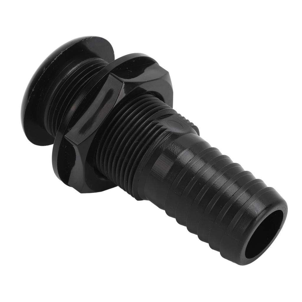 Boat Through Hull Connector 29mm Outlet Smooth Drainage Straight Drain Outlet Fittings Boat Plumbing Fittings Black