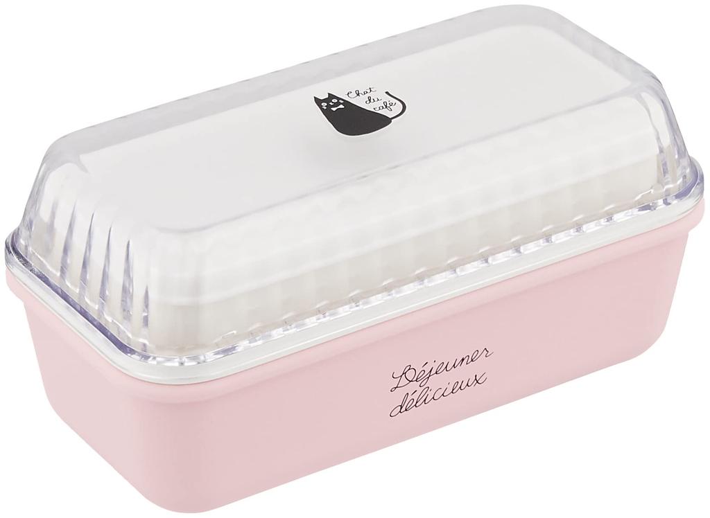 Chat du Rectangular EM Clear x Bottom Top Product 4627171 Café Lunch, Pink, Two-Tier, Tier 330ml, Tier 260ml, Number