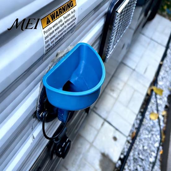 Durable Plastic Water Funnel RV Fresh Tank Filling Funnel, 3D Printed Trailer Inlet One-piece with Wide Mouth, Compatible Standard Port Mouth