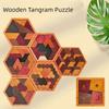 Pattern Cognitive Wooden Tangram Puzzle Challenges Jigsaw Puzzle Board  Parent Child