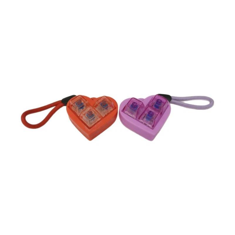 Heart Shape Mechanical Keycap Keychain Creative Stress Relief Toy Bag Pendant Ideal Graduation Gift Choice