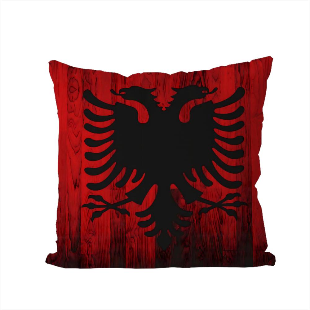 Albania Flag Pillow Case For Car Sofa Decorative Home Doublesided Print Plush Square Throw Pillow Cushion Cover