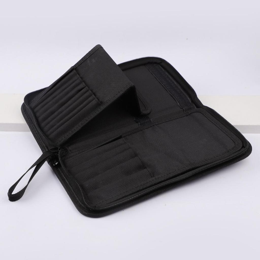 14-40 Slot Large-Capacity Foldable Makeup Brush Bag – Black