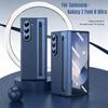 Plating PC Hinge Protect Leather Case for Samsung Galaxy Z Fold 8Ultra 7 6 5 4 3 Tempered Glass Film & Pen Slot Shockproof Cover