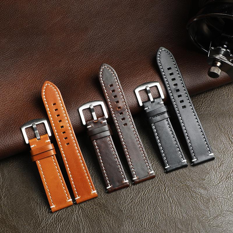 Leather Strap Business Men's Strap Upgrade Switch Ears Double Sided First Cowhide Watch Strap