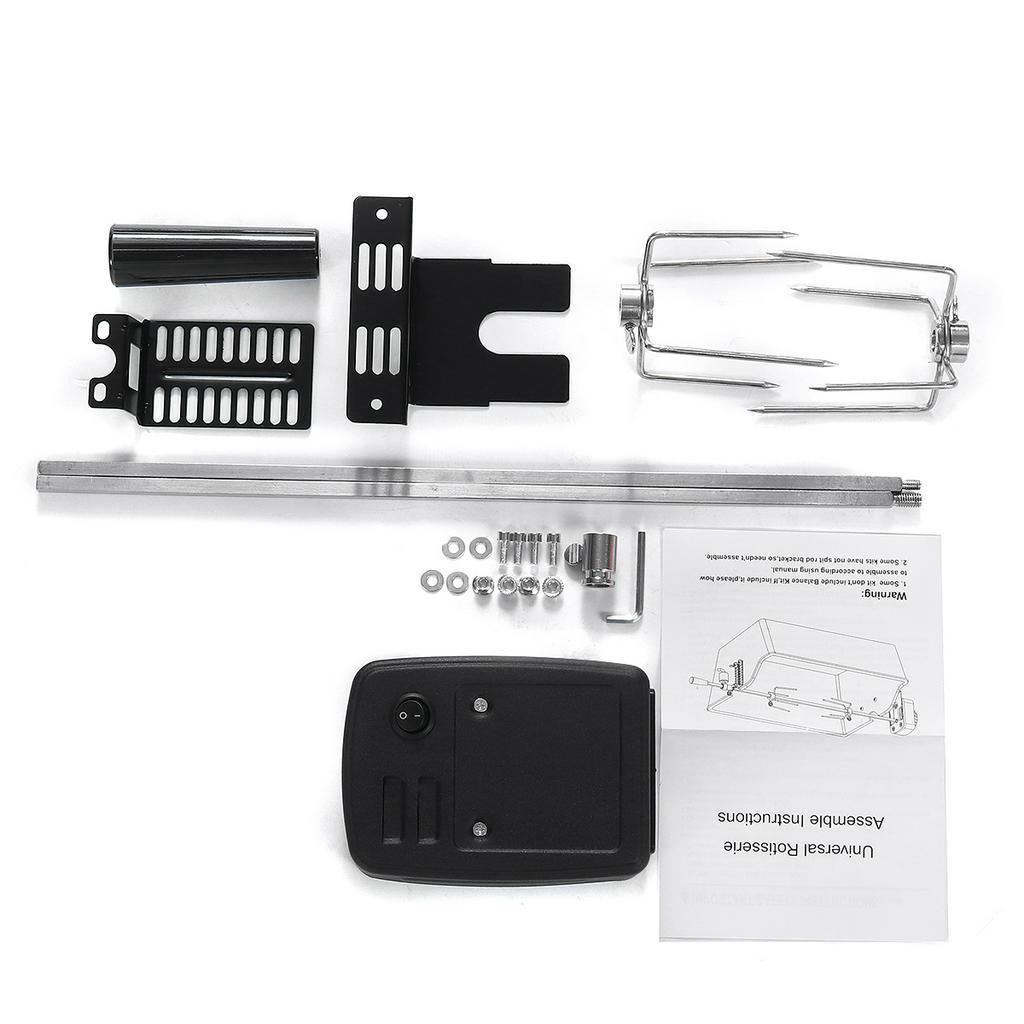0.5W Stainless Steel BBQ Grill Motor Meat Forks Set Automatic Spit Rod Outdoor Camping Picnic Rotisserie Parts Kit Coing Tools