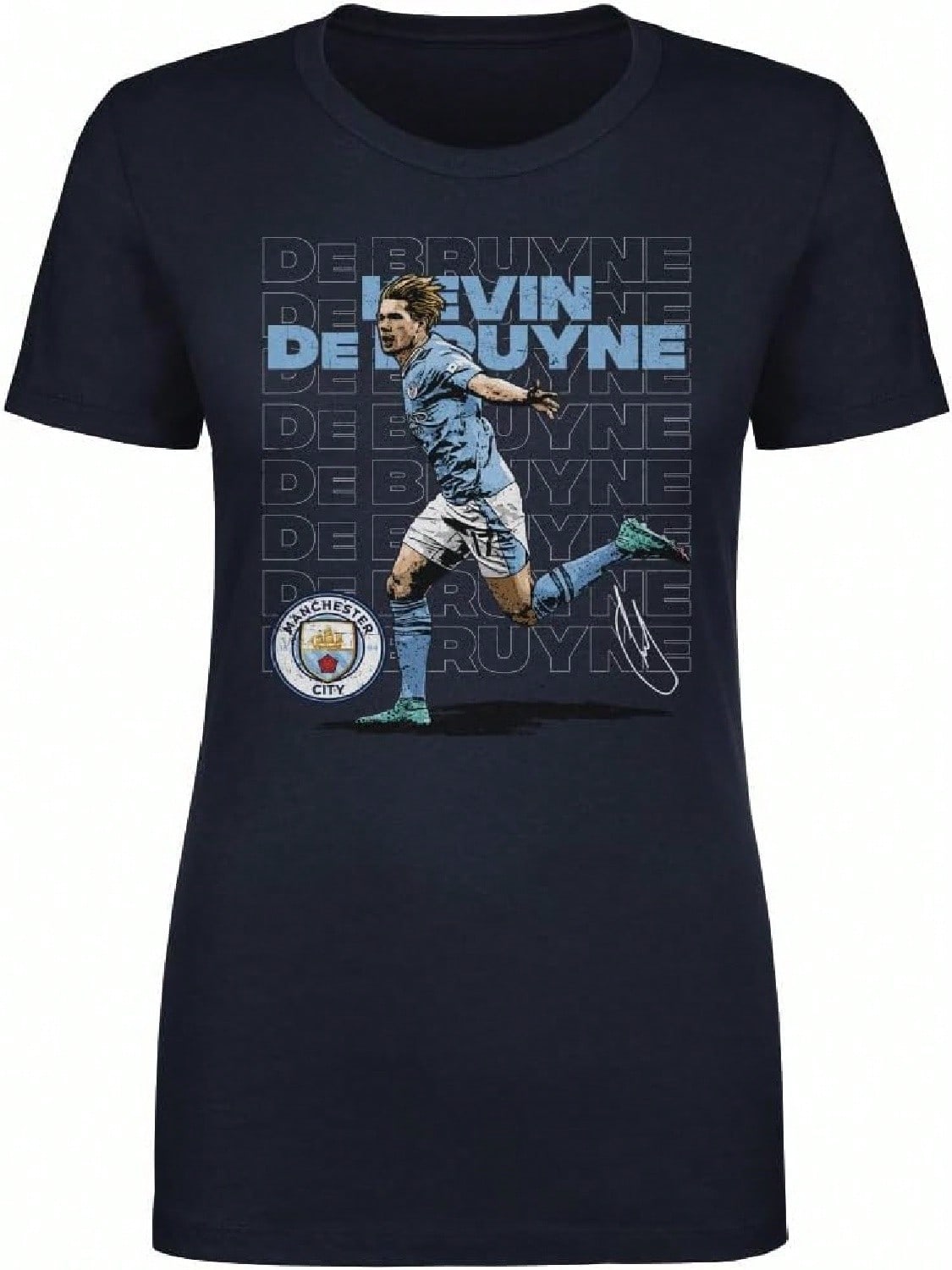 500 LEVEL Kevin De Bruyne Manchester City Wounisex s T-Shirt - Kevin De Bruyne Manchester City Outline Name S