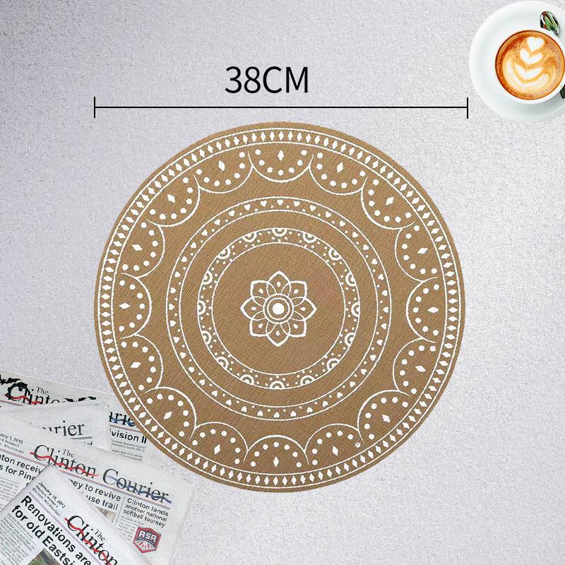 INS Teslin PVC Placemat Vintage Style Heat-Resistant Square Burlap-Look Table Mat for Dining Wedding Decor Kitchen Tableware Pad