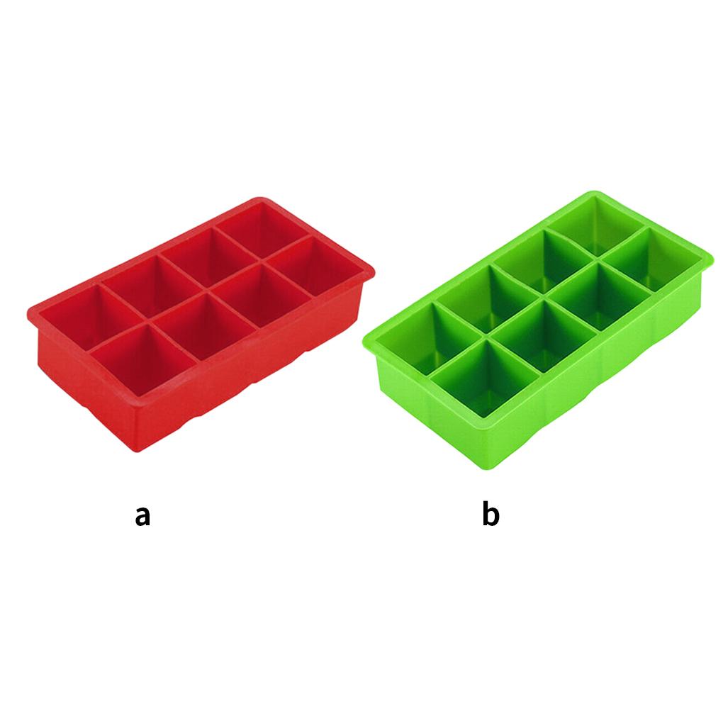 Ice Cube Maker 8-grid Silicone Ice Block Mold Making Tray for Red Wine Bar
