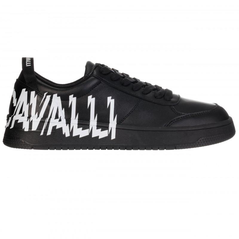 Just cavalli men's leather sneakers black azula - Size: 44