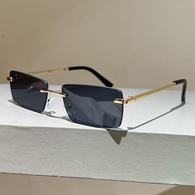 

KAMMPT Rimless Rectangle Sunglasses Men 2026 Fashion Gradient Outdoor Casual Shades Women Trendy New in Brand Design Sun Glasses golden чорний