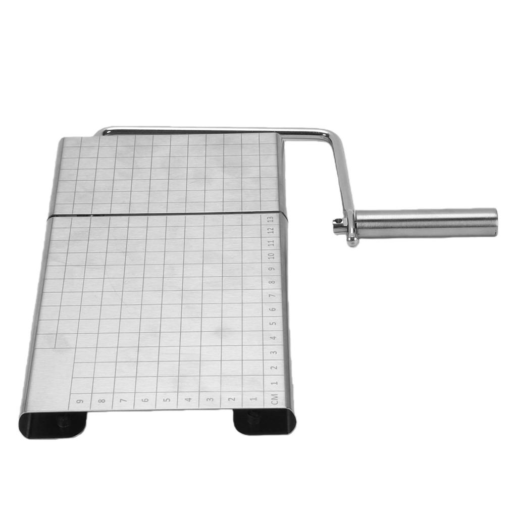 Cheese Cutter Block Stainless Steel Metal Slicing Tool Board with 6 Replacement Wires Scale for Butter Handmade Soap