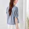Karopullover mit Rundhalsausschnitt für Damen Kurzärmelig Sommerkleidung Aktualisiert Koreanisch Alltag Entspannte Passform Kleines Oberteil