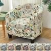 Floral Club Sofa Cover Armchair Cover Elastic Tub Chair Covers Home Decorative Single Couch Slipcovers with Seat Cushion Cover