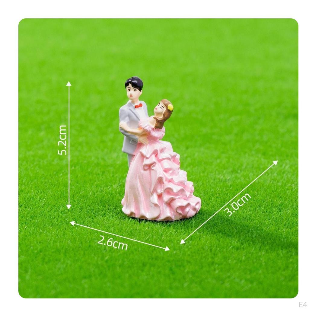 Bride and Groom Figurine Romantic Miniature Couple Figure Mini with for