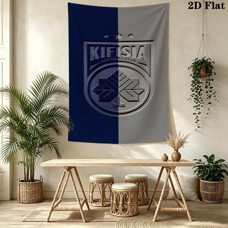 Kifisia FC Wall Tapestry Aesthetic Wall Hanging Printed Fabric Blanket Decorative Tapestries for Bedroom Living Room Home Decor