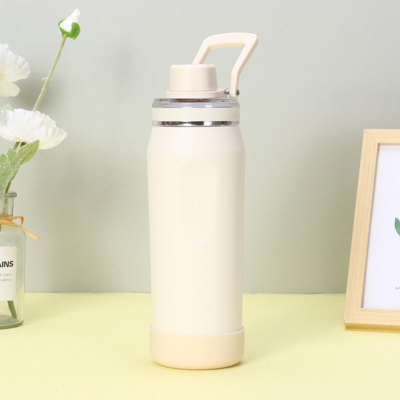 Insulated Cup Handheld Travel Mug with Silicone Cover Space Bottle Portable Outdoor Sports Water Bottle