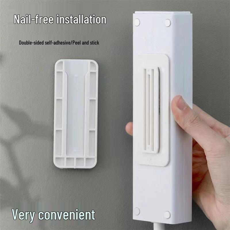 

Power Strip Wall Mount: No-Drill, No-Marking Cable Clip and Fixer. Power Strip Fixer білий