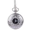 Large Black Chunky Chain Pocket Watch with Double Roman Numerals & Openwork Lace