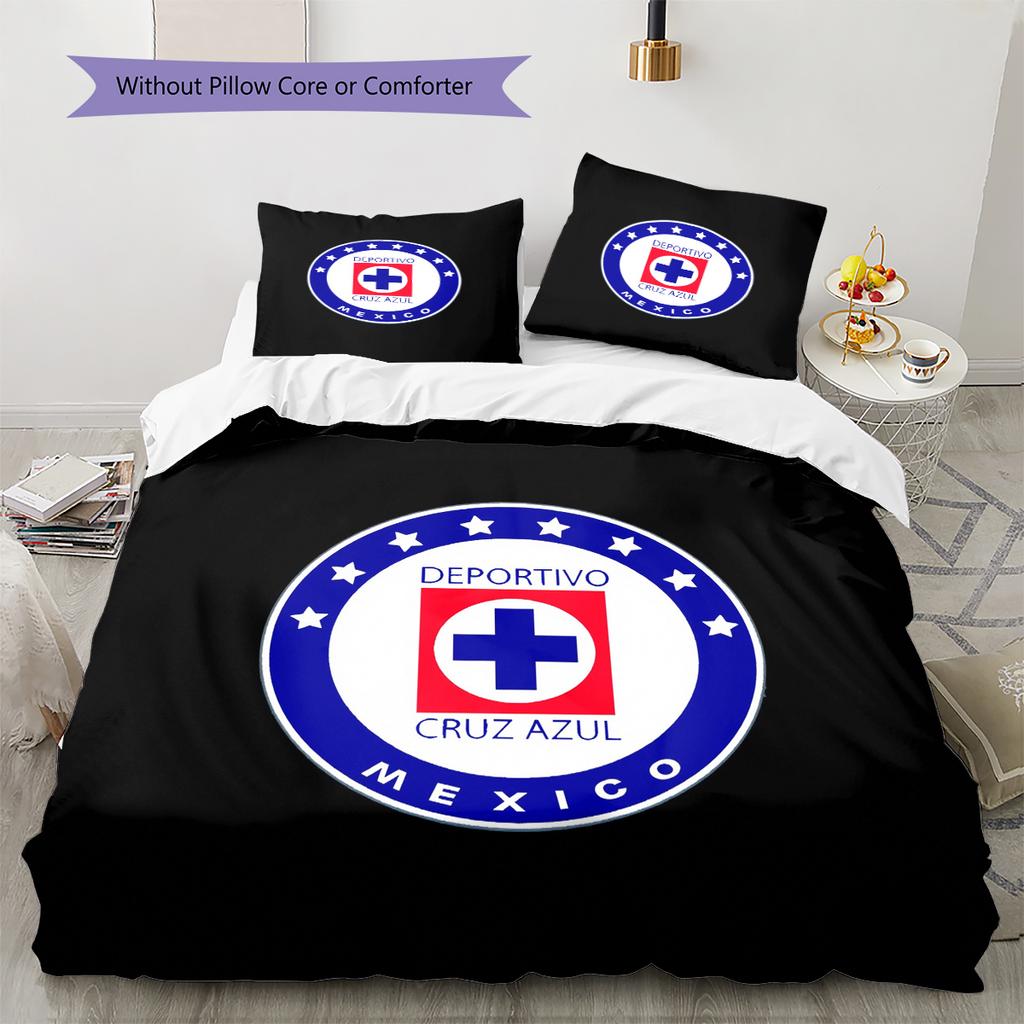 Cruz Azul Pattern Bedding Home Decoration Birthday Gift (1 * duvet cover + 2 * pillowcase, without core)