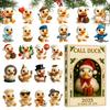 Christmas Countdown Cute 2D Acrylic Duck 24 Days Hat Duck for Christmas Tree for Friends Family Enthusiasts Holiday Season Home