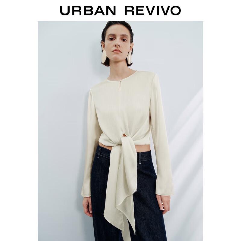 UR Women s Elegant Ribbon Long Sleeve Blouse L