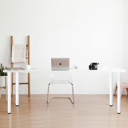 QLLY Round Table Legs, Round Desk Legs, Adjustable Desk Height, DIY Furniture Legs, Chair Legs, Sofa Legs, Chabudai Legs, Set of 4, 70cm, White