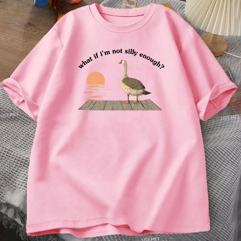 Funny Goose T-Shirt Duck Tshirt Trending Tee Print T-Shirt Casual Short Sleeve O-Neck Tshirt Vintage Clothing Tee Loose Clothing