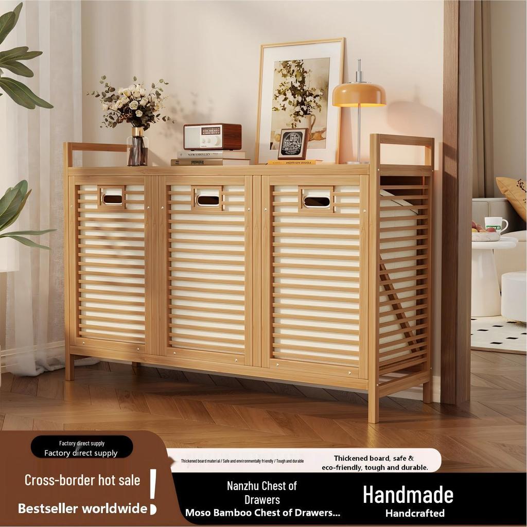 Multi-layer Bamboo Storage Cabinet for Bedroom: Toy and Clothes Organizer, Drawer and Shelf Unit