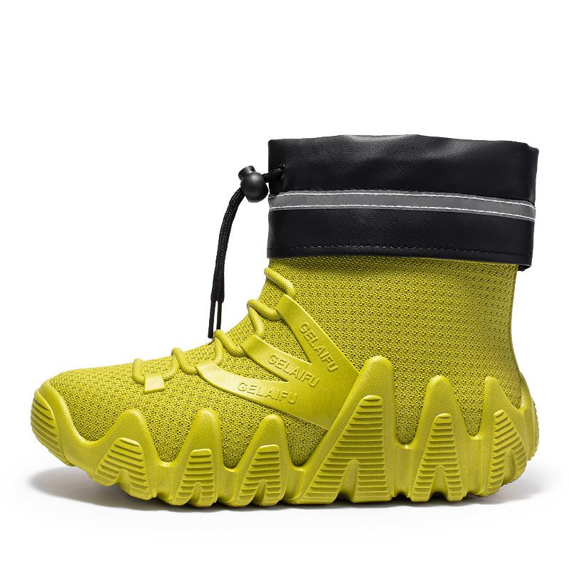 Modne niskie kalosze typu Martin męskie antypoślizgowe i odporne na ścieranie kalosze gumowe buty codzienne krótkie męskie buty wodne