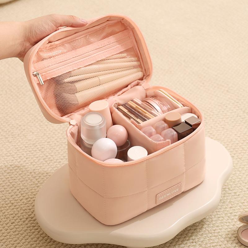 Portable Travel Soft Cosmetic Bag Women's Handheld Shower Kit Organizer Waterproof Makeup Brush Storage Pouch