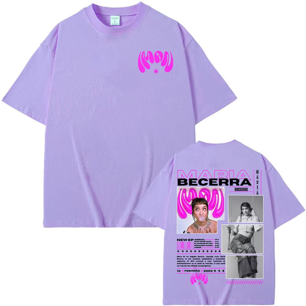 Singer Maria Becerra Album Tour 2025 Merch T Shirts Fashion Hip Hop Street Tshirt Unisex Women High Quality Comfort Cotton T Shirt