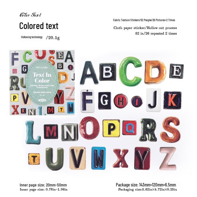 Amerykańskie Retro Materiały do Dziennika Naklejki: Czcionka z wielkimi literami alfabetu angielskiego