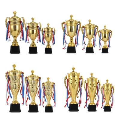 Stevige Roestvrijstalen Sportprijs Trofee Beker met Lintjes Draagbaar voor Schoolwedstrijden en Huisdecoratie