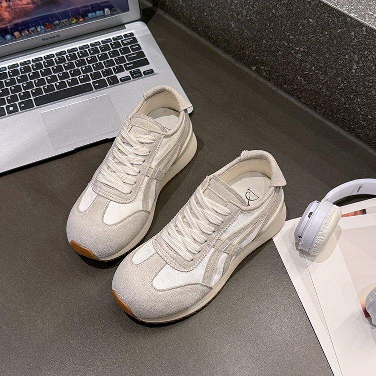 Retro fashion lace-up Forrest Gump shoes 2025 summer new versatile casual little white shoes women's breathable sports moral training shoes