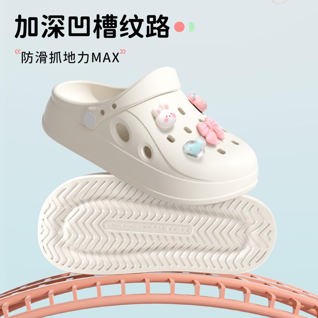 Parent-child hole shoes women's summer girls seaside beach shoes platform non-slip eva cool slippers men's outer wear