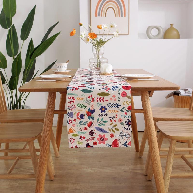 Moderní jednoduchý zahuštěný polyester bavlna Digitální tisk Velikonoční zvíře Spring Table Flag Bed Tail Flag ubrus