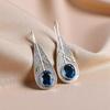 London Blue Topaz Gemstone 925 Sterling Silver Jewelry Handmade Earrings 2.00" EE-72-3