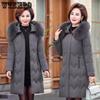 White Duck Down Down Jacket Medium To Long Suitable for Middle-aged and Elderly Mothers Warm Jacket